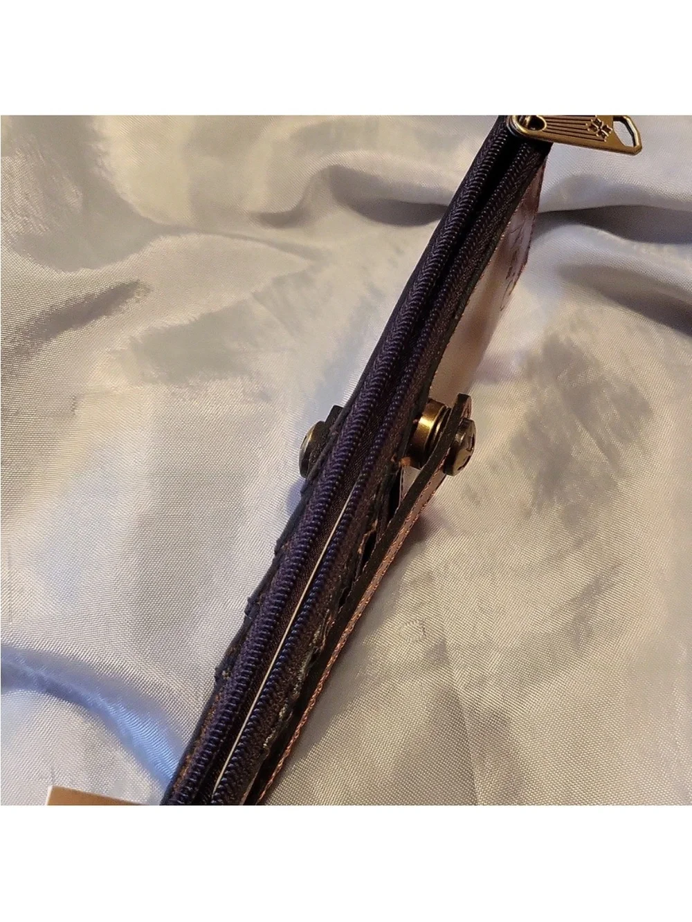 Patricia Nash Brown Leather Card Wallet with ID Window/Alanna Wristlet